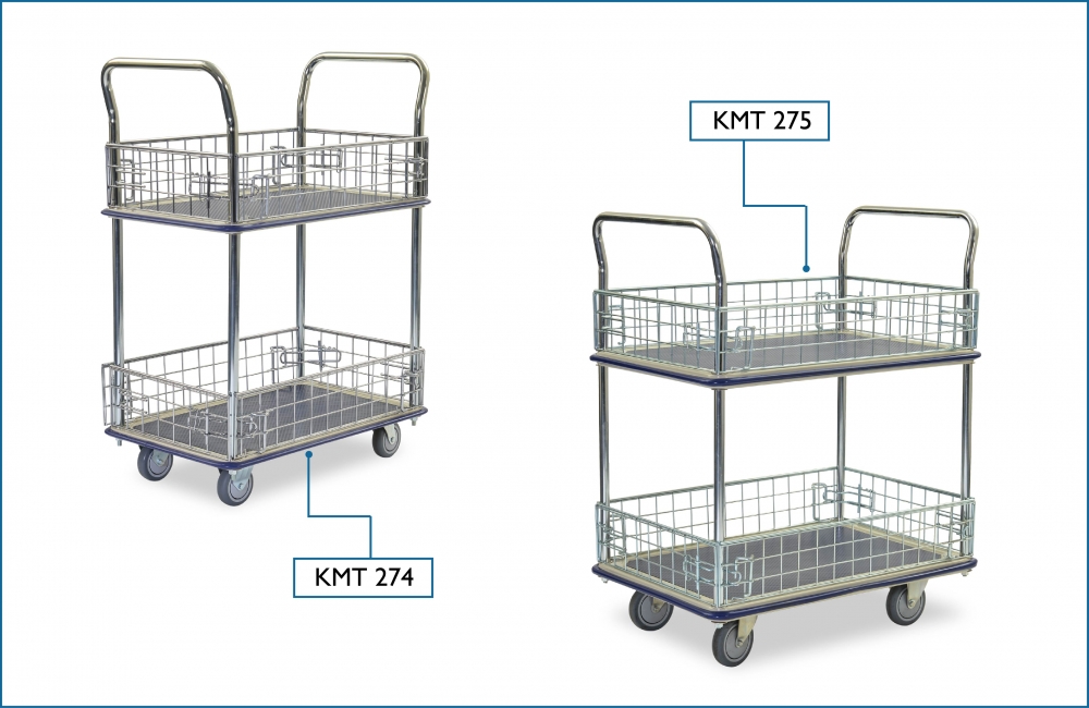 KOMADA 2 Shelf Trolley with Iron Net