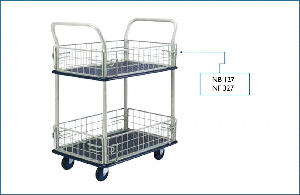 Prestar 2 Shelf Platform Trolley with Iron Net