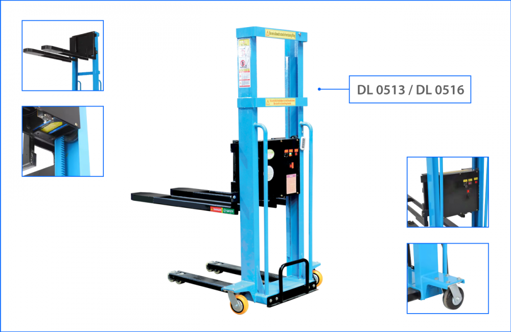 Semi-Powered Self Lifting Stacker